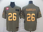 Nike Giants 26 Saquon Barkley 2019 Olive Gold Salute To Service Limited Jersey,baseball caps,new era cap wholesale,wholesale hats